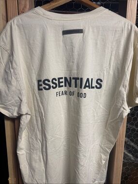 Fear of God Essentials Cream Short Sleeve Logo Tee